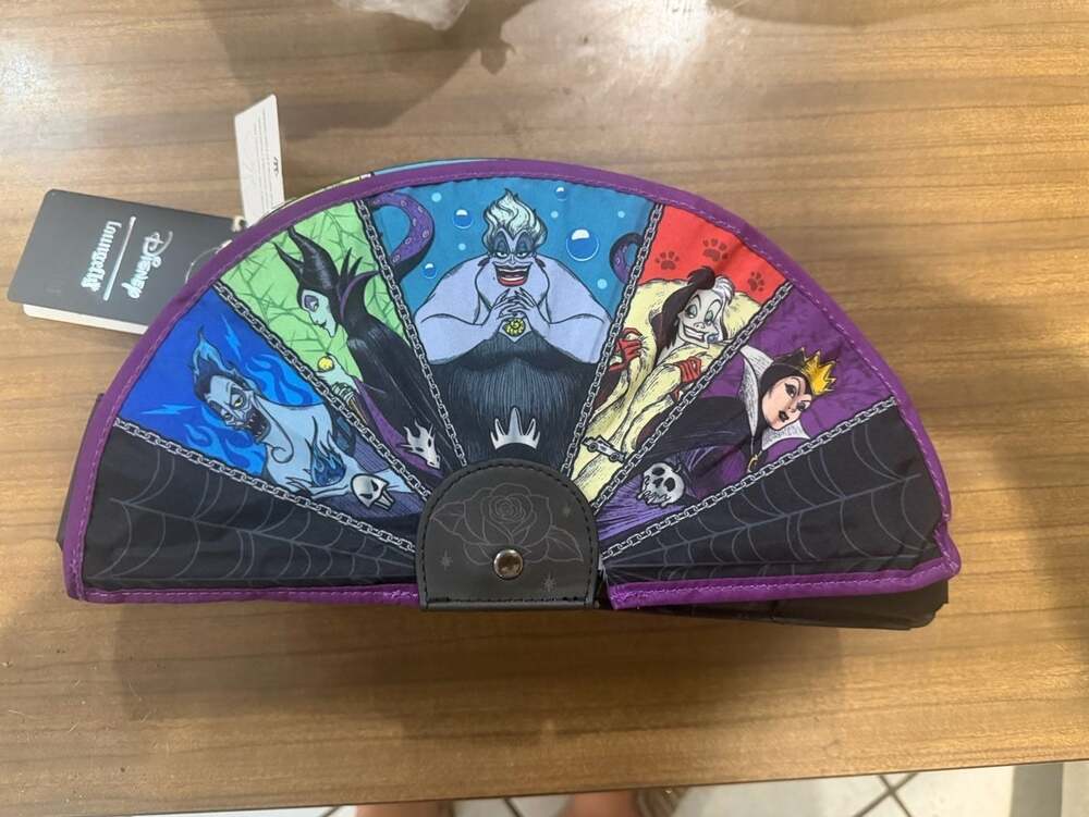 Loungefly Disney Villains Fan Figural Crossbody Bag